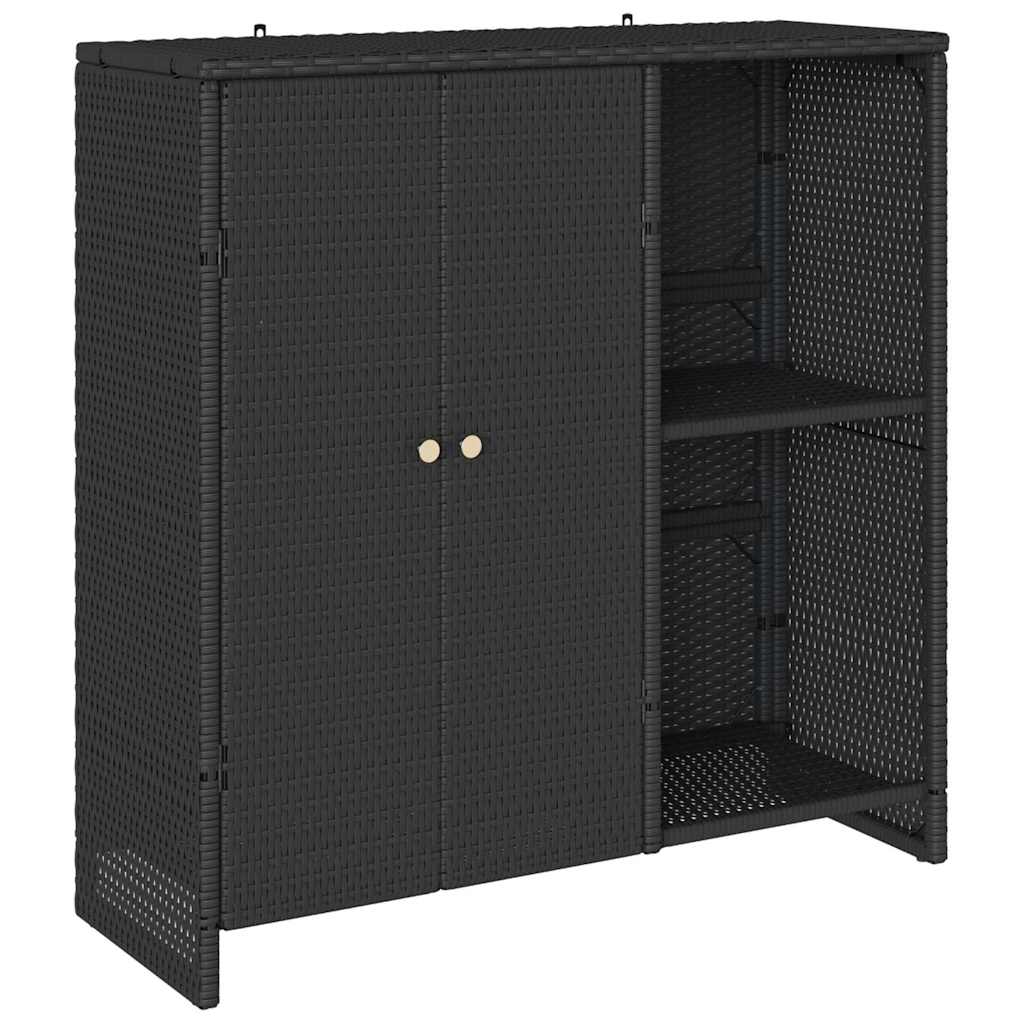 Armadio con archiviazione Nero 100 x 36 x 102 cm Rattan
