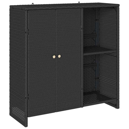 Armadio con archiviazione Nero 100 x 36 x 102 cm Rattan