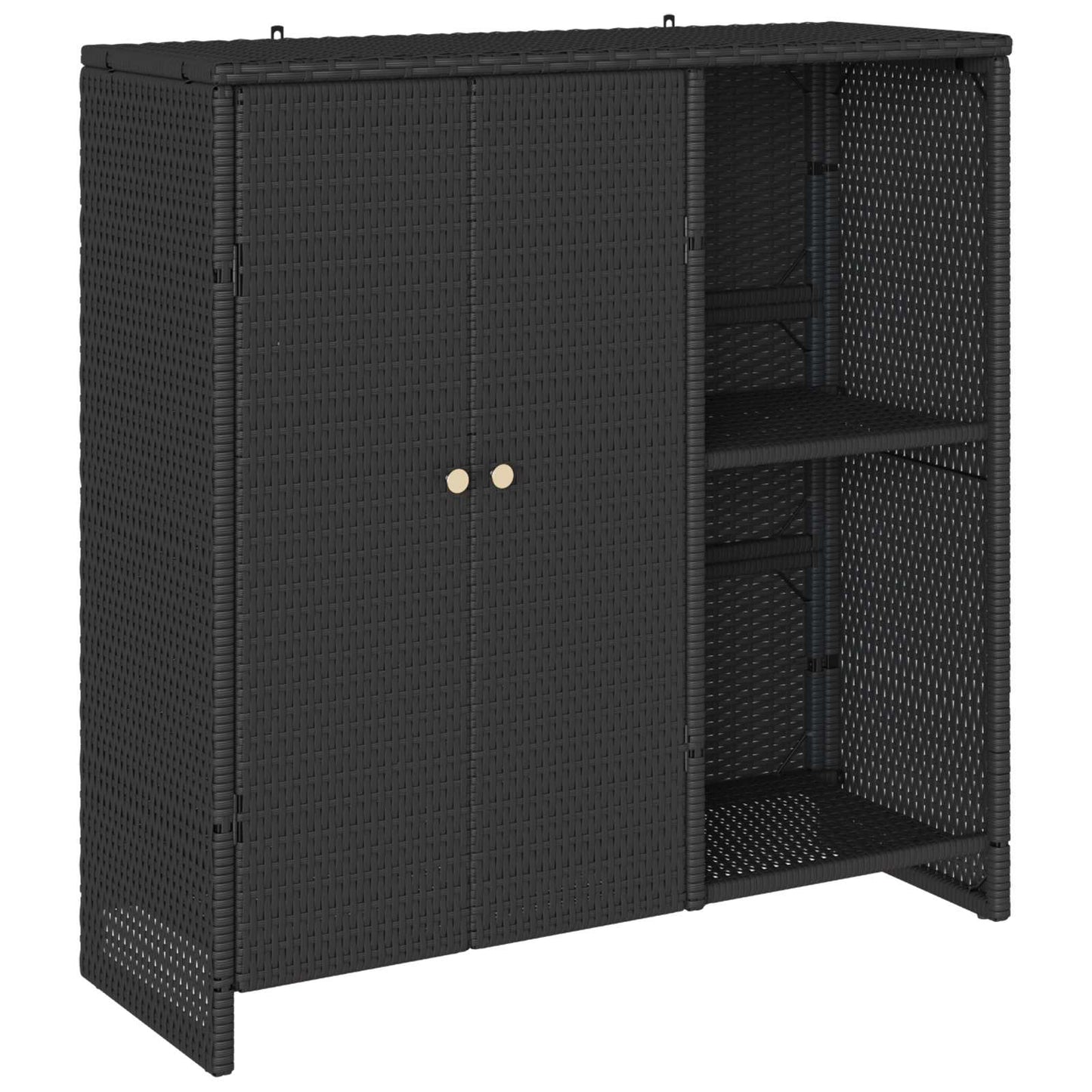 Armadio con lo scaffale con porta Nero 100 x 36 x 102 cm Rattan