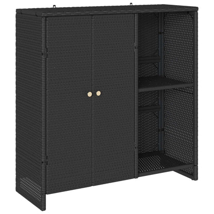 Armadio con lo scaffale con porta Nero 100 x 36 x 102 cm Rattan