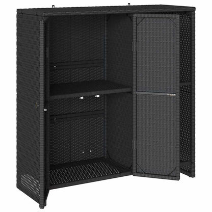 Armadio con archiviazione Nero 100 x 36 x 102 cm Rattan
