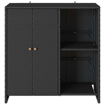 Armadio con archiviazione Nero 100 x 36 x 102 cm Rattan