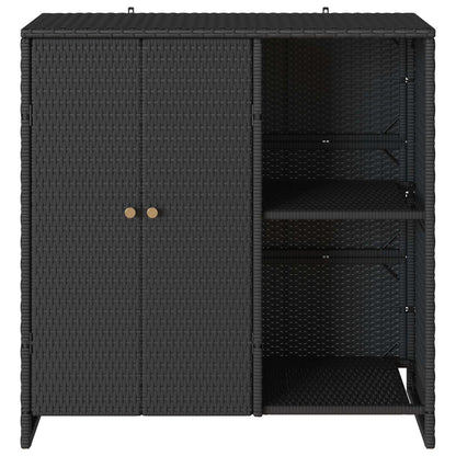 Armadio con lo scaffale con porta Nero 100 x 36 x 102 cm Rattan