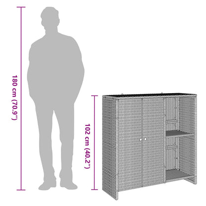 Armadio con lo scaffale Marrone 100 x 36 x 102 cm Rattan