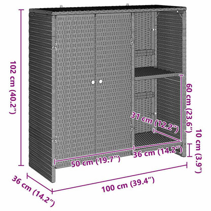 Armadio con lo scaffale Grigio chiaro 100 x 36 x 102 cm Rattan