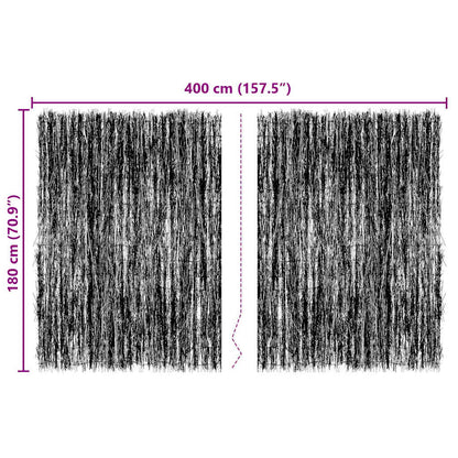 Recinzione in fascine Marrone 400 x 180 cm Ramo di bosco
