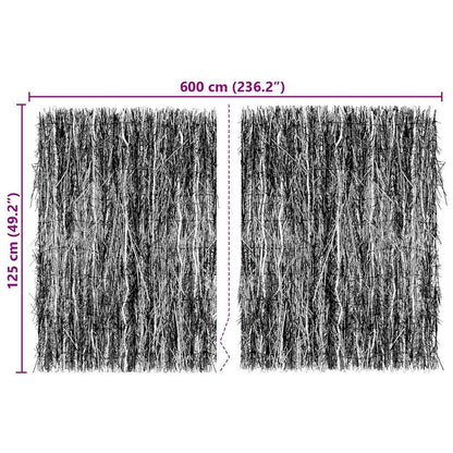 Recinzione in fascine Marrone 600 x 125 cm Ramo di bosco