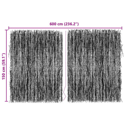 Recinzione in fascine Marrone 600 x 150 cm Ramo di bosco