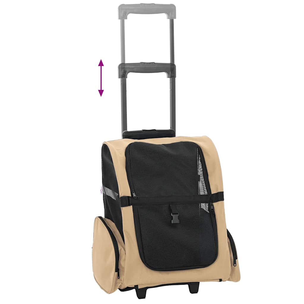 Carrello per Animali 3 in 1 Design Sabbia 48x32x57 cm Tessuto Oxford - homemem39