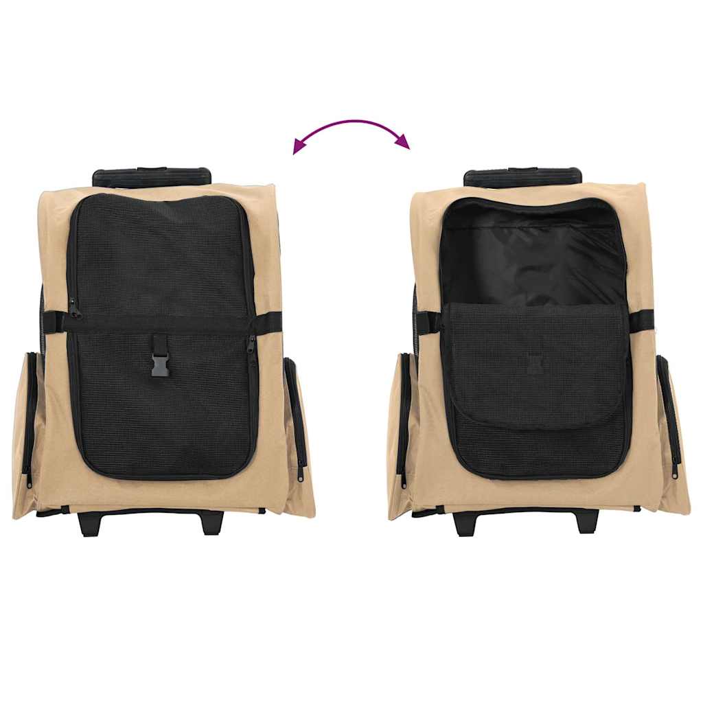 Carrello per Animali 3 in 1 Design Sabbia 48x32x57 cm Tessuto Oxford - homemem39