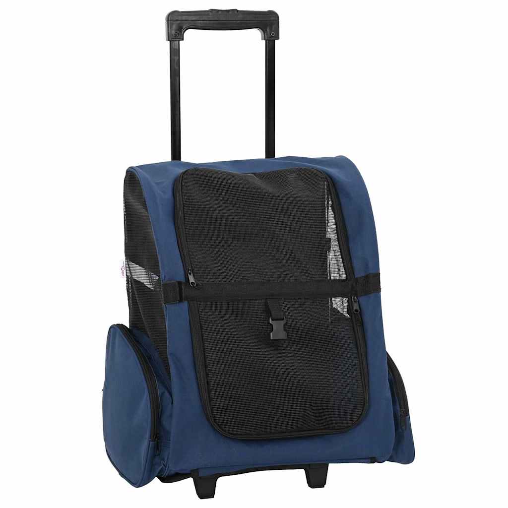Carrello per animali domestici 3 in 1 Design Blu 48x32x(57-106) cm Tessuto Oxford | homemem39