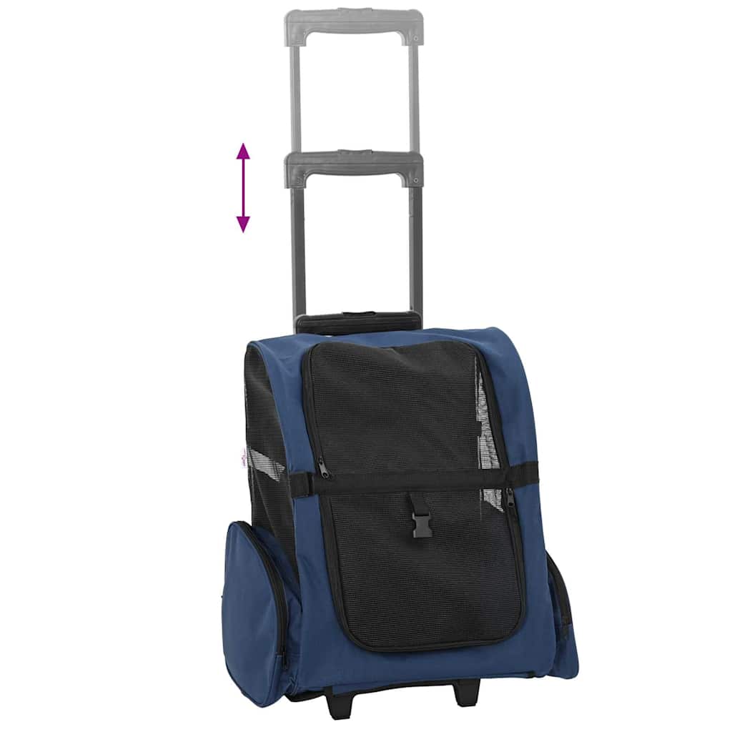 Carrello per animali domestici 3 in 1 Design Blu 48x32x(57-106) cm Tessuto Oxford | homemem39