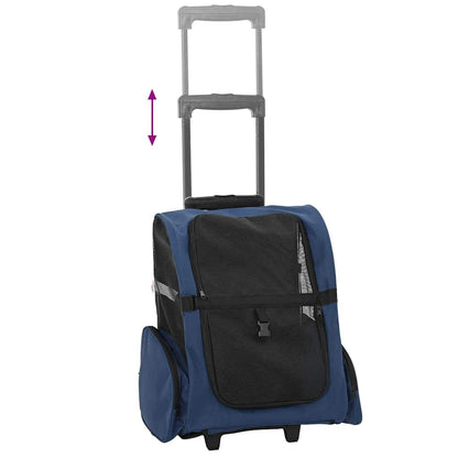 Carrello per animali domestici 3 in 1 Design Blu 48x32x(57-106) cm Tessuto Oxford | homemem39