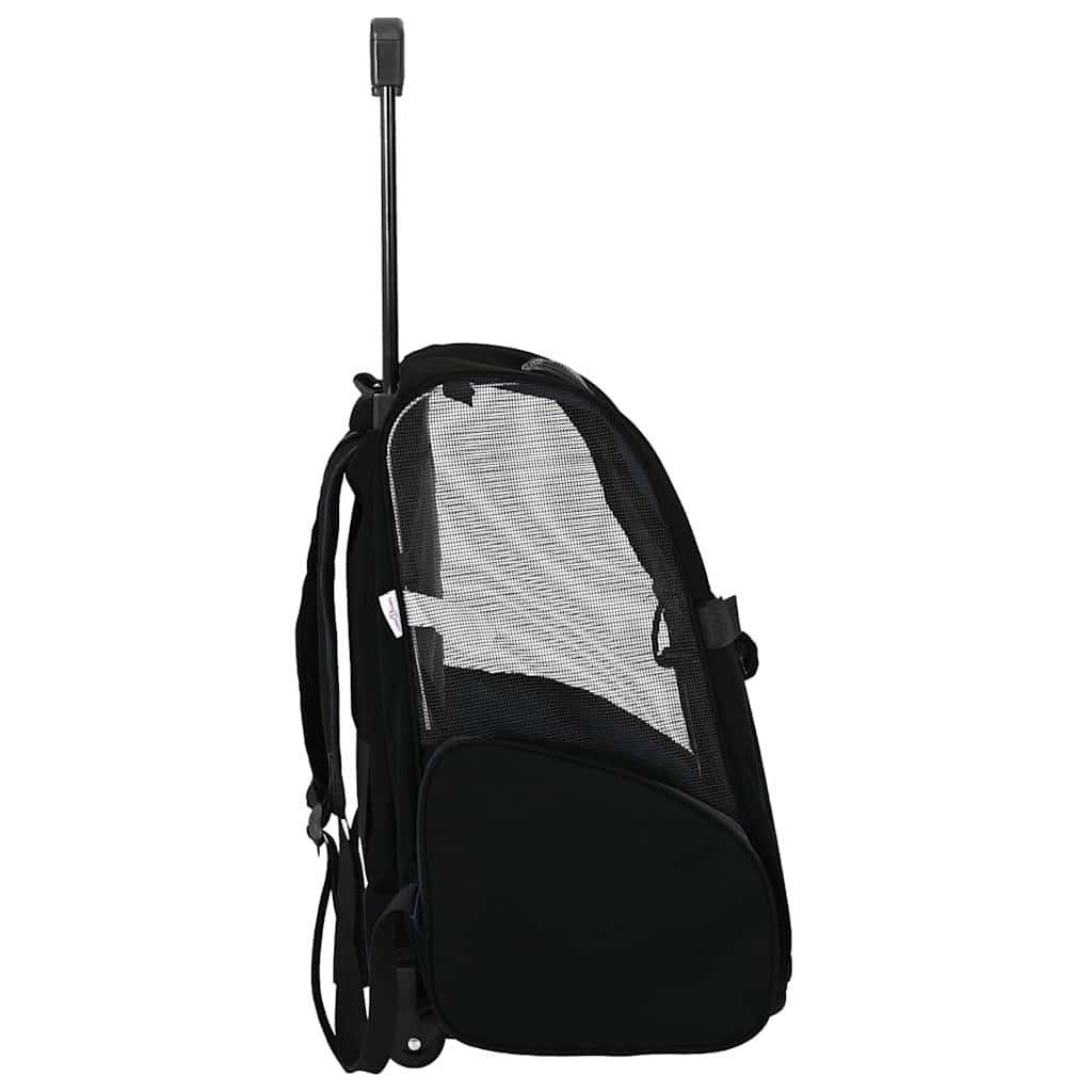 Carrello per Animali 3 in 1 Design Nero 48x32x57 cm Tessuto Oxford - homemem39