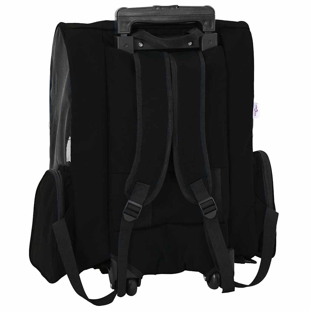 Carrello per Animali 3 in 1 Design Nero 48x32x57 cm Tessuto Oxford - homemem39