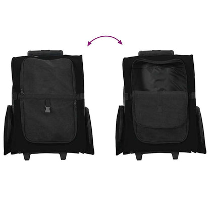 Carrello per Animali 3 in 1 Design Nero 48x32x57 cm Tessuto Oxford - homemem39