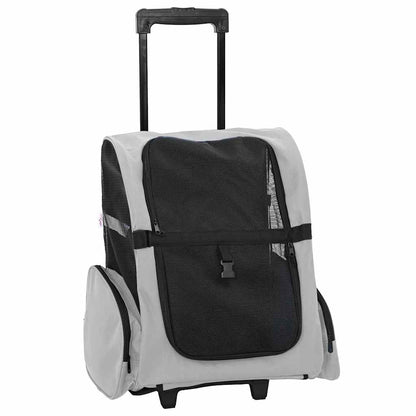Carrello per animali domestici 3 in 1 design grigio 48x32x(57-106) cm tessuto Oxford | homemem39