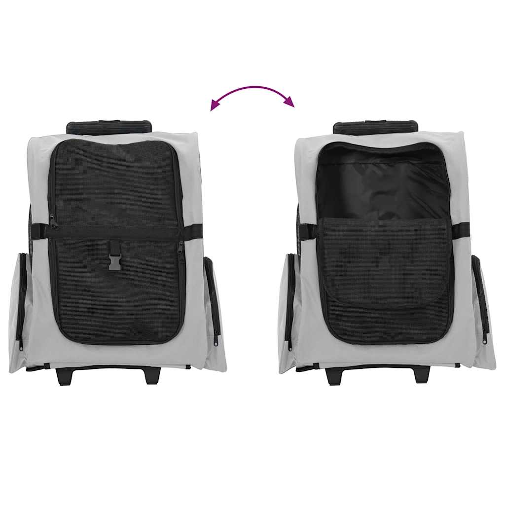 Carrello per animali domestici 3 in 1 design grigio 48x32x57 cm tessuto Oxford - homemem39