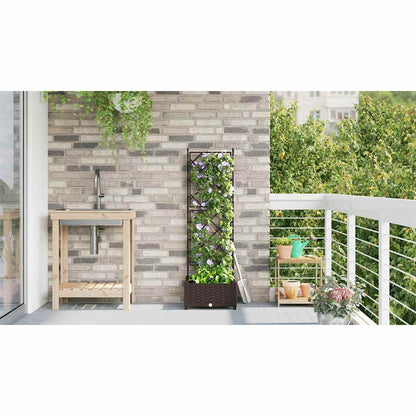 Vaso da Giardino con Trellis Marrone 40 x 40 x 125.5 cm PP