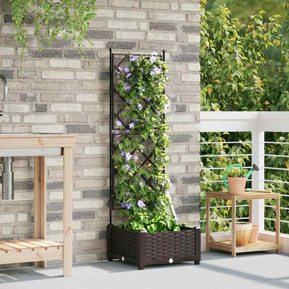 Vaso da Giardino con Trellis Marrone 40 x 40 x 125.5 cm PP