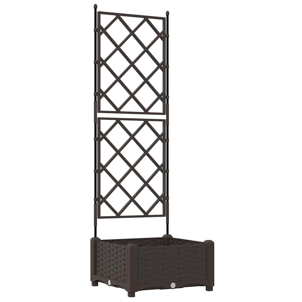 Vaso da Giardino con Trellis Marrone 40 x 40 x 125.5 cm PP
