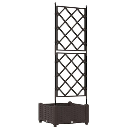Vaso da Giardino con Trellis Marrone 40 x 40 x 125.5 cm PP
