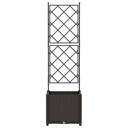 Vaso da Giardino con Trellis Marrone 40 x 40 x 143 cm PP