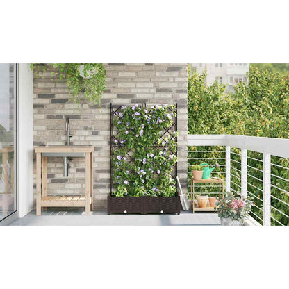 Vaso da Giardino con Trellis Marrone 80 x 40 x 125.5 cm PP