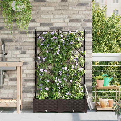 Vaso da giardino 2 pz Marrone 80 x 40 x 125,5 cm PP | homemem39