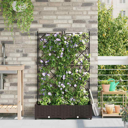 Vaso da Giardino con Trellis Marrone 80 x 40 x 125.5 cm PP