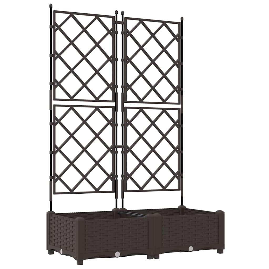 Vaso da Giardino con Trellis Marrone 80 x 40 x 125.5 cm PP
