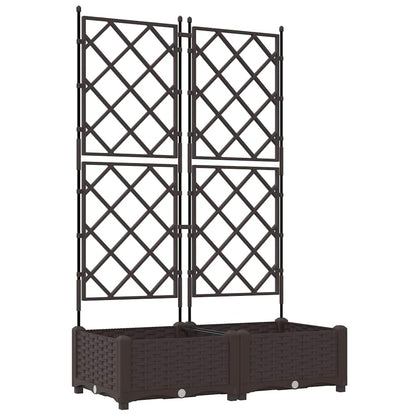 Vaso da Giardino con Trellis Marrone 80 x 40 x 125.5 cm PP