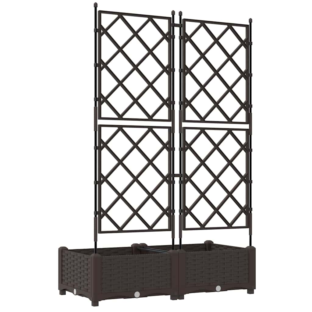 Vaso da Giardino con Trellis Marrone 80 x 40 x 125.5 cm PP