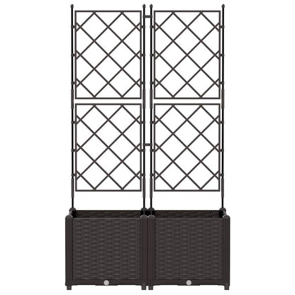Vaso da Giardino con Trellis 2 pcs Marrone 80 x 40 x 143 cm PP