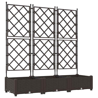 Vaso da Giardino con Trellis 3 pcs Marrone 120 x 40 x 125.5 cm