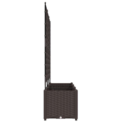 Vaso da Giardino con Trellis 3 pcs Marrone 120 x 40 x 143 cm PP
