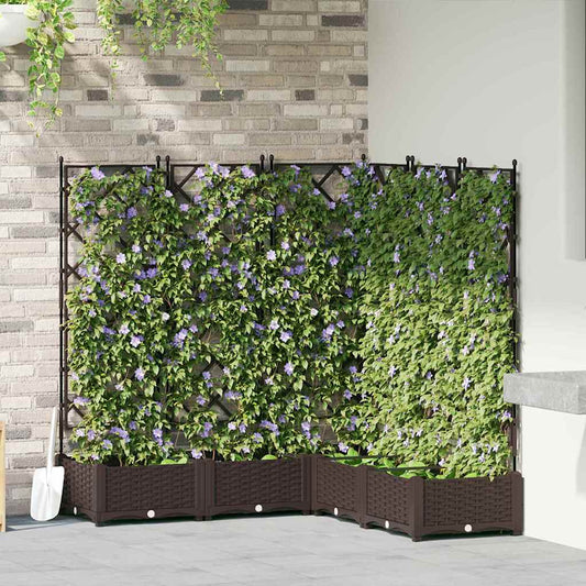 Vaso da Giardino con Trellis 5 pcs Marrone 120 x 120 x 125.5 cm