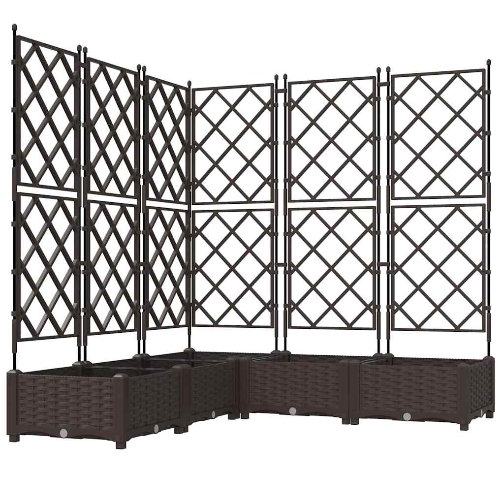 Vaso da Giardino con Trellis 5 pcs Marrone 120 x 120 x 125.5 cm