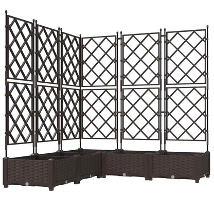 Vaso da Giardino con Trellis 5 pcs Marrone 120 x 120 x 125.5 cm