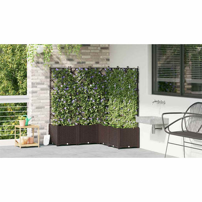 Vaso da Giardino con Trellis 5 pcs Marrone 120 x 120 x 143 cm