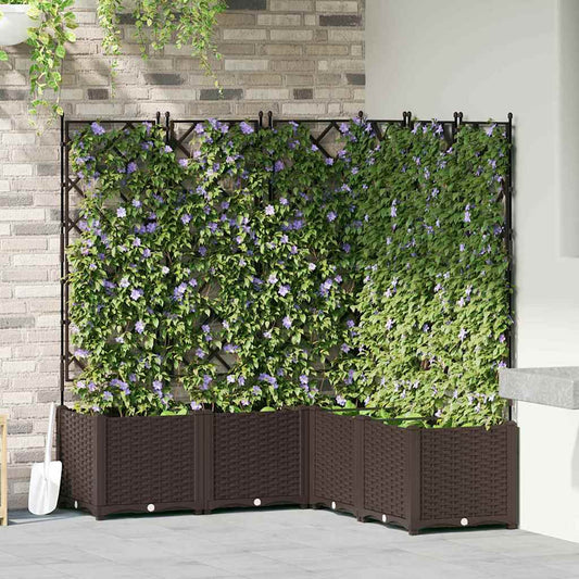 Vaso da Giardino con Trellis 5 pcs Marrone 120 x 120 x 143 cm
