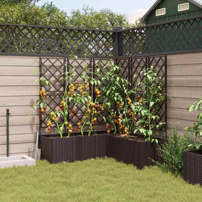 Vaso da Giardino con Trellis 5 pcs Marrone 120 x 120 x 143 cm
