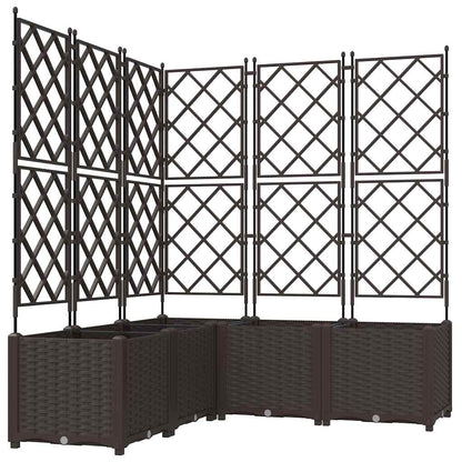 Vaso da Giardino con Trellis 5 pcs Marrone 120 x 120 x 143 cm