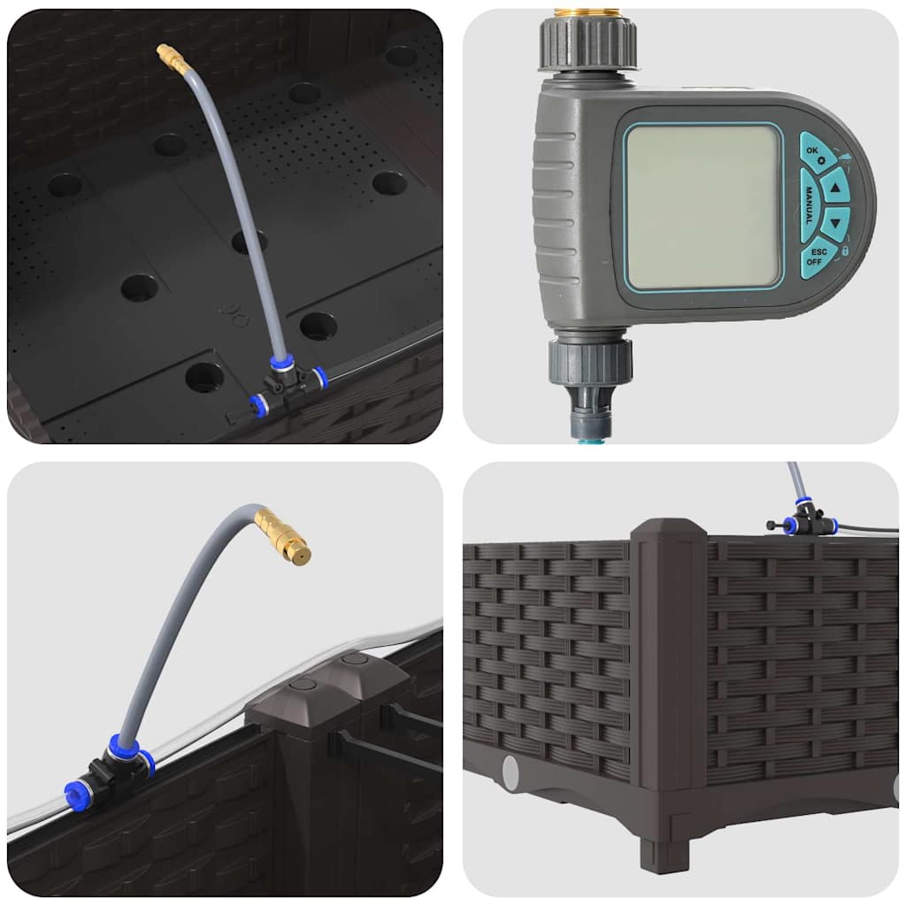 Vasi da giardino Marrone 160 x 40 x 22 cm Acciaio - homemem39