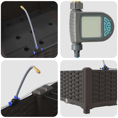 Vasi da giardino Marrone 160 x 40 x 22 cm Acciaio - homemem39