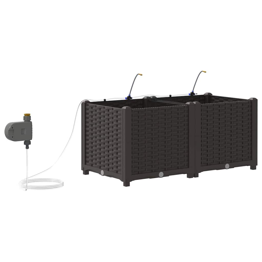 Vasi da giardino Marrone 80 x 40 x 37.5 cm Acciaio - homemem39