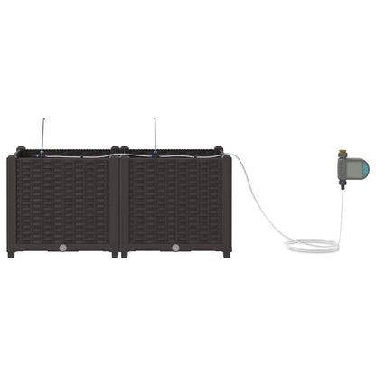 Vasi da giardino Marrone 80 x 40 x 37.5 cm Acciaio - homemem39