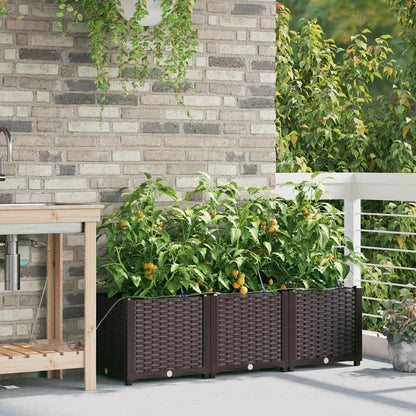 Vasi da giardino Marrone 120 x 40 x 37.5 cm Acciaio