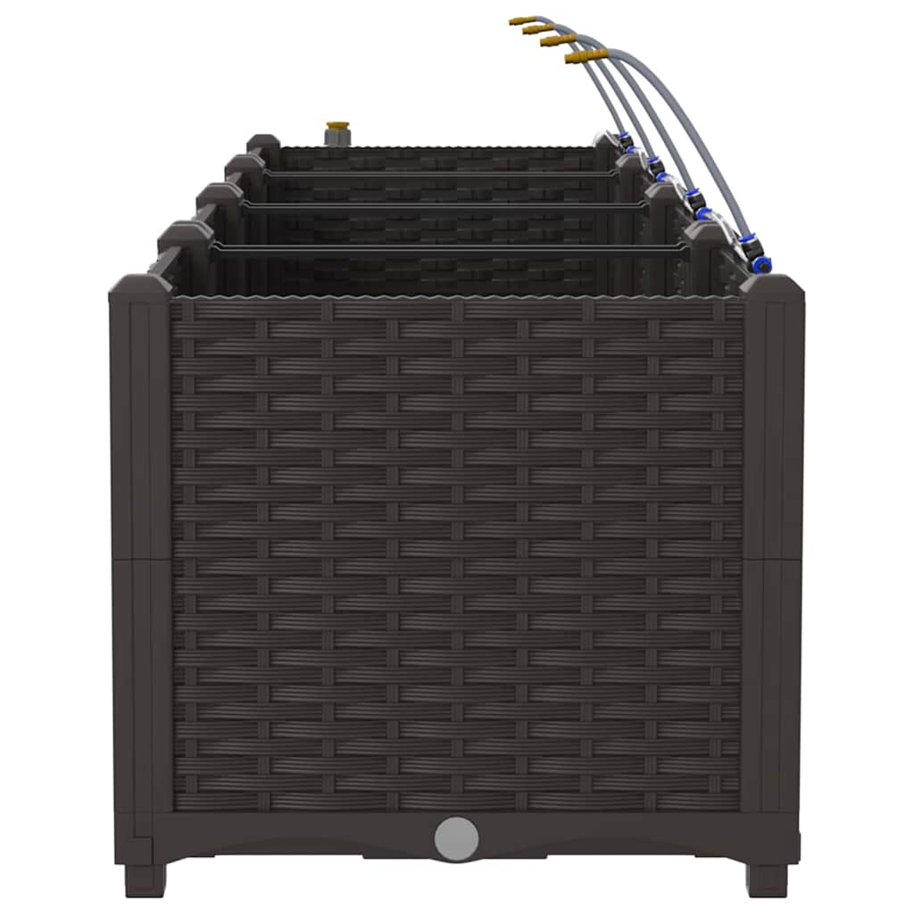 Vasi da giardino Marrone 120 x 40 x 37.5 cm Acciaio - homemem39