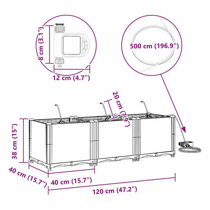 Vasi da giardino Marrone 120 x 40 x 37.5 cm Acciaio - homemem39